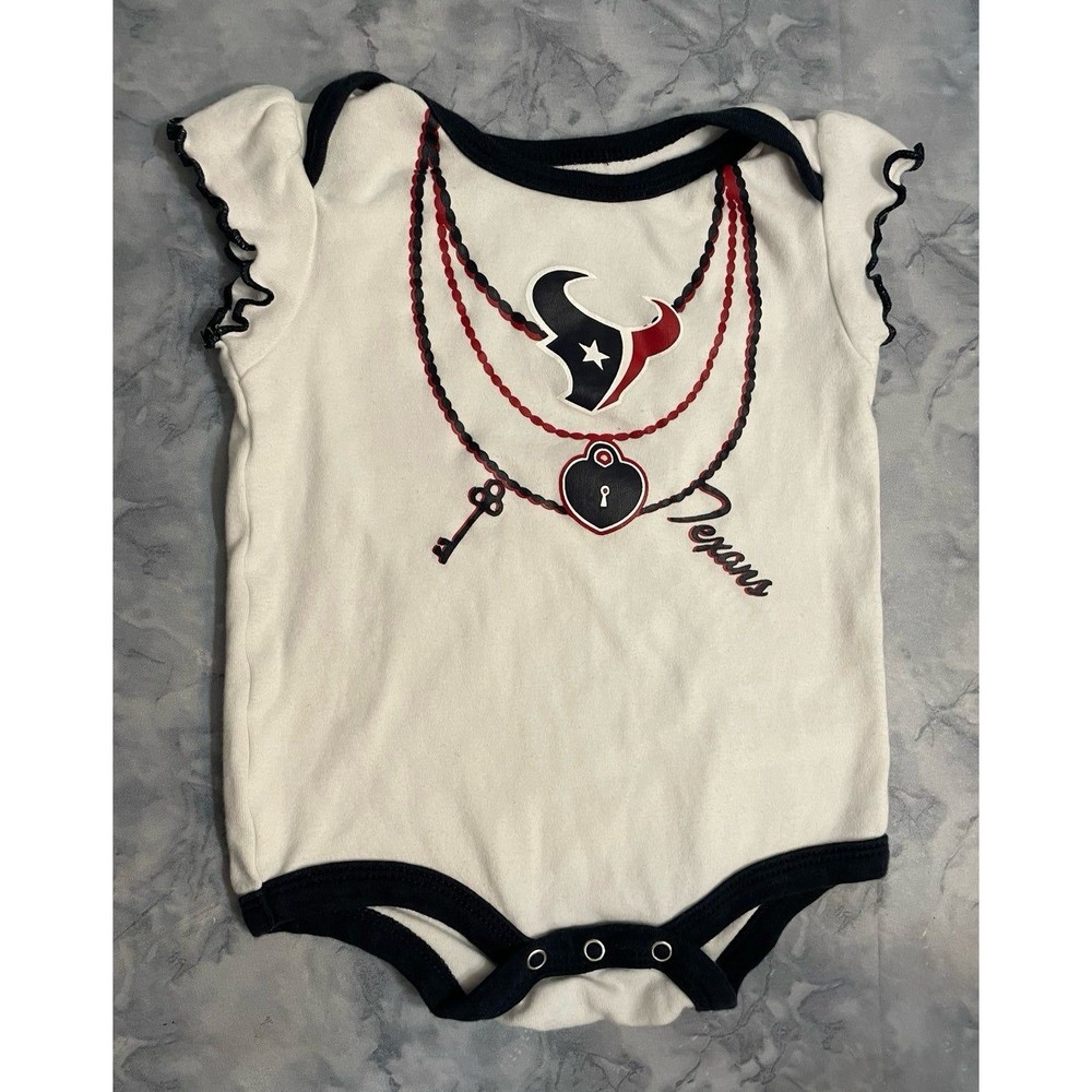 NFL Houston Texans Football Baby Girl Onesie Bodysuit Outfit, Size 3-6 months
